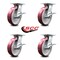 Service Caster 8 Inch Heavy Duty Poly on Aluminum Caster Set with Roller Bearings and Brakes SCC-35S820-PAR-SLB-4 - alternate 2